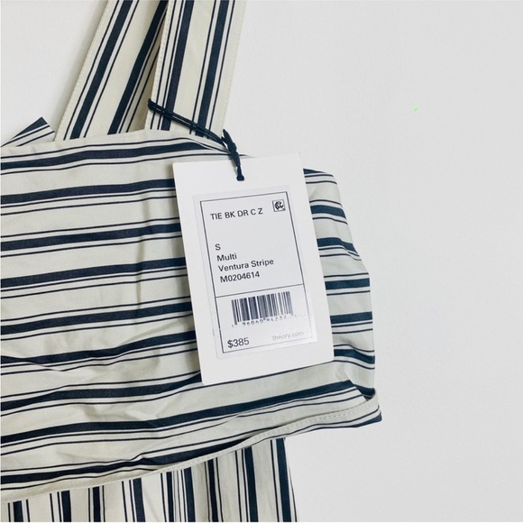 Theory striped tie back asymmetrical dress NEW - Picture 7 of 14